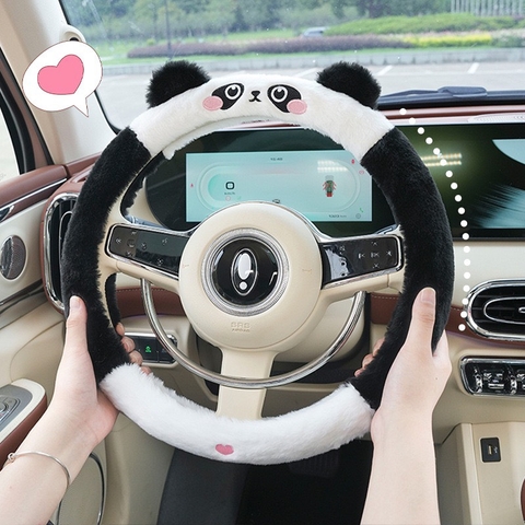 Bọc vô lăng tai mèo chất liệu lông thỏ mềm