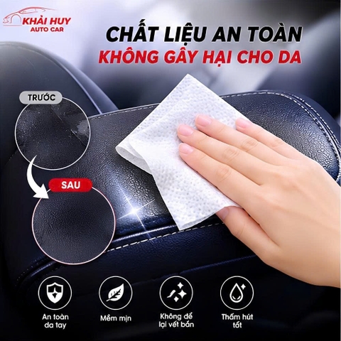 (KH) Khăn ướt vệ sinh nội thất oto tiện dụng - Giấy ướt phục hồi nội thất sáng bóng