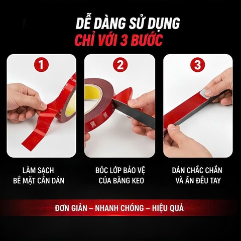 Băng dính cường lực 3M cho ô tô cuộn bản rộng 1cm