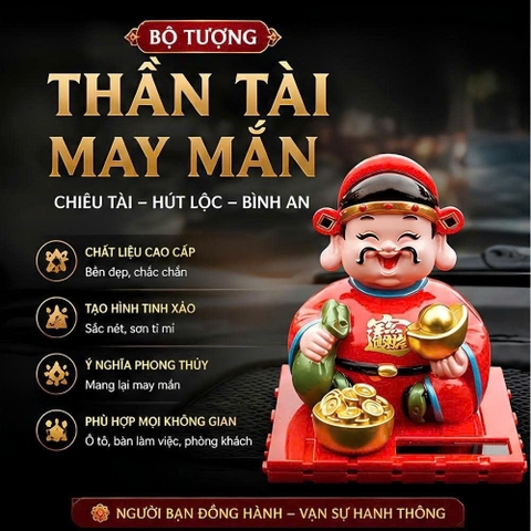 Ông Tượng Thần Tài Đỏ gật đầu bằng NLMT