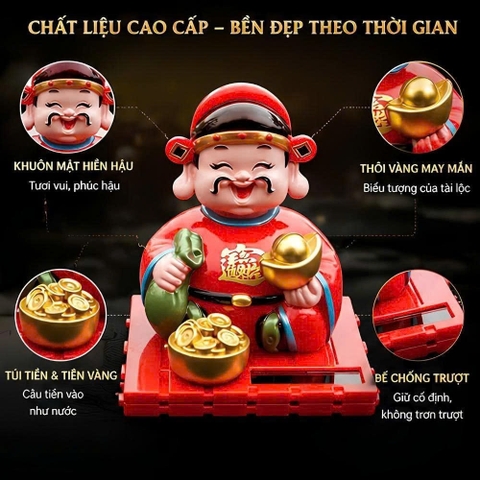 Ông Tượng Thần Tài Đỏ gật đầu bằng NLMT