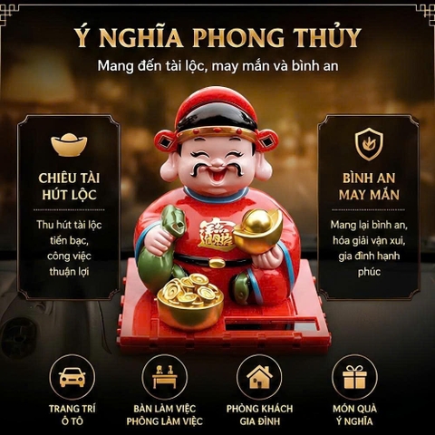 Ông Tượng Thần Tài Đỏ gật đầu bằng NLMT