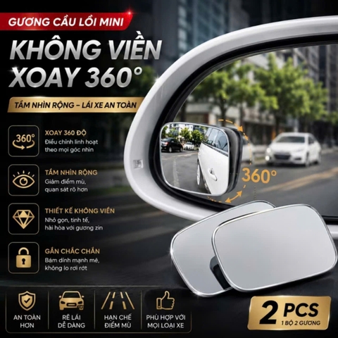 GƯƠNG CẦU LỒI CHÍNH HÃNG 3R - gương cầu chiếu hậu siêu to
