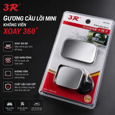 GƯƠNG CẦU LỒI CHÍNH HÃNG 3R - gương cầu chiếu hậu siêu to