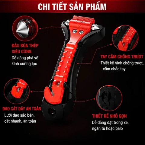 (KH) Búa phá kính thoát hiểm trên ô tô