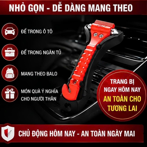 (KH) Búa phá kính thoát hiểm trên ô tô