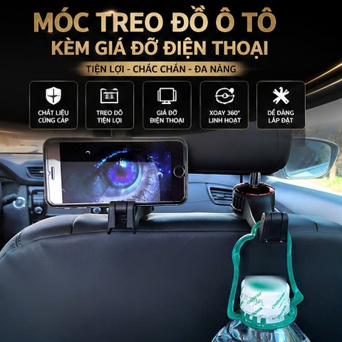 1 Móc treo đồ sau ghế kiêm giá đỡ điện thoại - MTD05