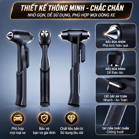 (KH) Búa phá kính thoát hiểm trên ô tô