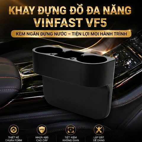 (KH) Khay Cốc Để Đồ Khe Ghế Vân Carbon - Nhựa ABS cao cấp