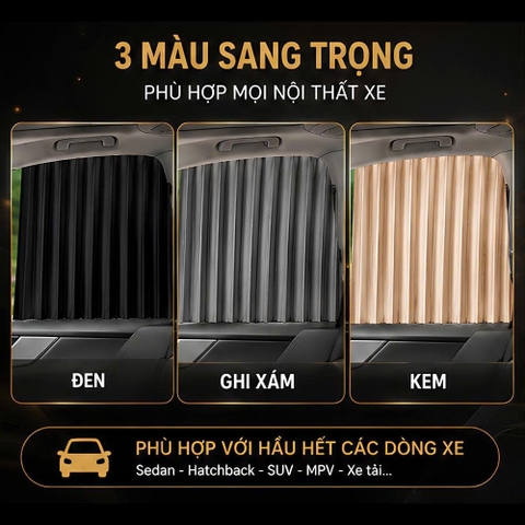 (KH) Sét 4 cửa Rèm vải che nắng xe hơi gắn nam châm tiện dụng
