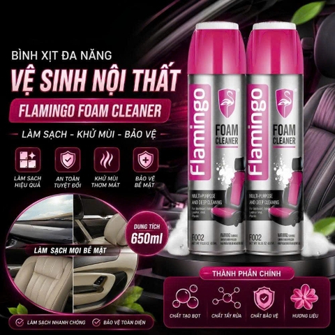 (KH) Bình Xịt Tẩy Vệ Sinh Nội Thất Ô Tô, Nội Thất Gia Đình FLAMINGO F002