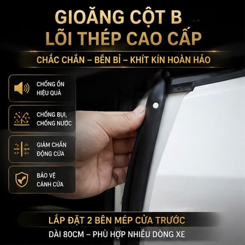 1 cái gioăng cột B lõi thép dài 80cm lắp đặt 2 bên mép cửa