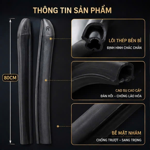 1 cái gioăng cột B lõi thép dài 80cm lắp đặt 2 bên mép cửa
