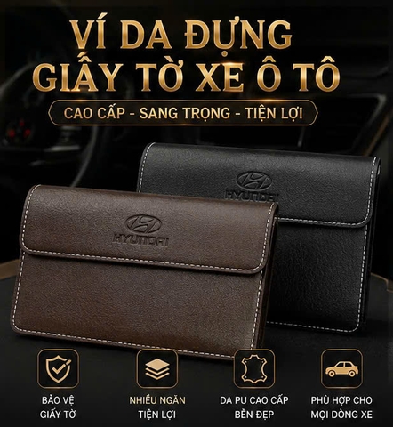 Ví da đựng giấy tờ xe ô tô gồm 23 hãng xe có 2 màu 13x18cm - VDK