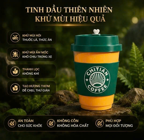(6 mùi) Nước Hoa Tinh Dầu Thơm CHITIAN Hình Cốc Cà Phê Cho Xe Hơi