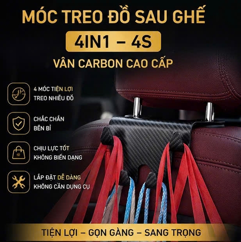 (2 mẫu) Móc treo đồ sau ghế 4in1 - 4s