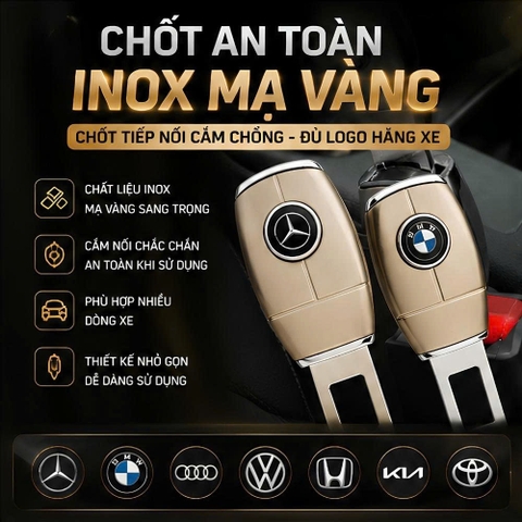 (KH) 1 hộp Chốt an toàn inox mạ vàng - chốt tiếp nối cắm chồng
