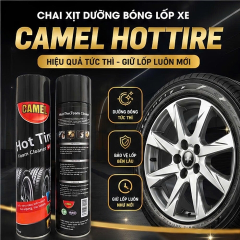 (KH) Chai xịt bóng vỏ, làm đen lốp xe và phục hồi nhựa nhám CAMEL HOTTIRE
