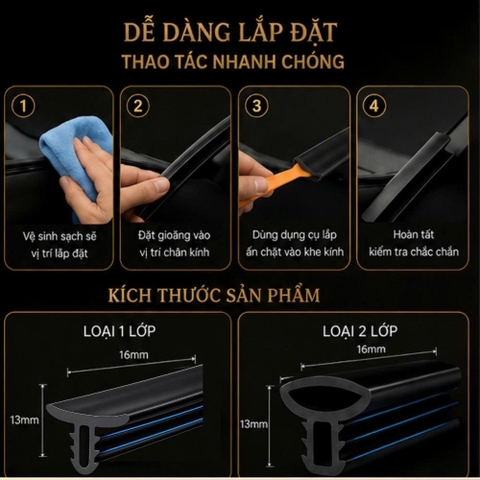 (KH) Gioăng chữ D cao su chống ồn - Đơn giá 1 cuôn