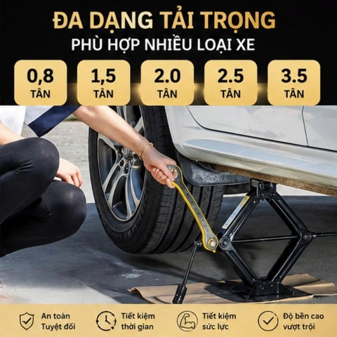 (KH) Kích Ô Tô Con - Bộ Kích Nâng Gầm Ô Tô Thế Hệ Mới Với Tay Nâng Hạ Kích Tiết Kiệm Sức Lao Động