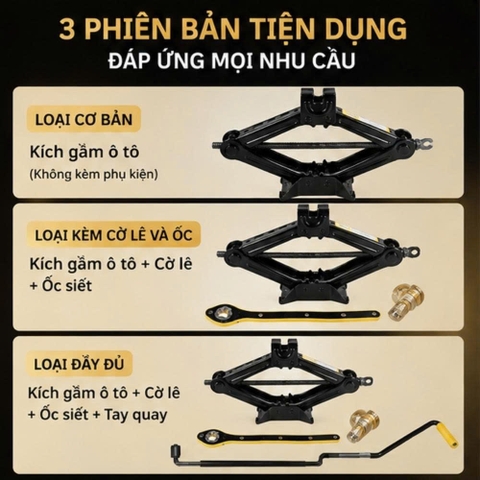 (KH) Kích Ô Tô Con - Bộ Kích Nâng Gầm Ô Tô Thế Hệ Mới Với Tay Nâng Hạ Kích Tiết Kiệm Sức Lao Động
