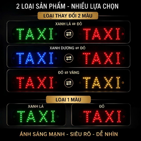 Mào taxi dạng led mỏng - 1 chế độ 1 màu