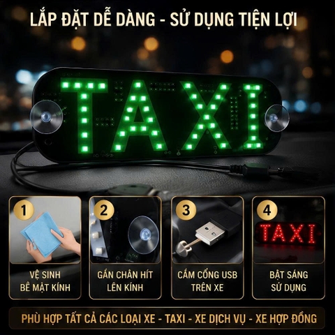 Mào taxi dạng led mỏng - 1 chế độ 1 màu