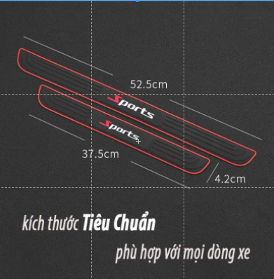 Bộ 4 miếng cao su dán bậc cửa logo sport và các hãng xe