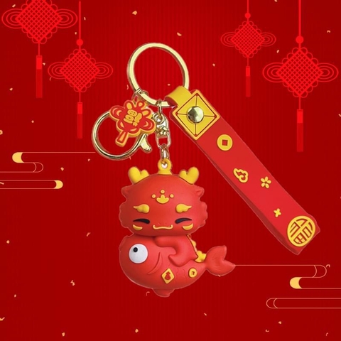 Móc Khóa Hình Rồng Đỏ Năm 2024 Dễ Thương - Trang Trí Túi Xách