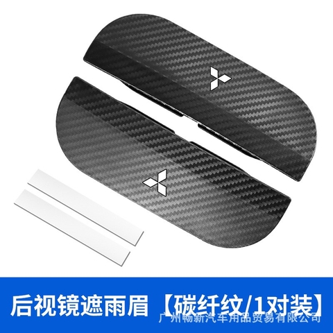 Bộ 2 miếng vè che mưa dạng kẹp gương màu đen mix logo hãng