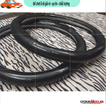 Bọc Vô Lăng Đen Carbon Mix Logo Hãng Xe