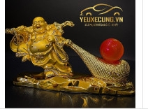 Tượng phật di lặc mạ vàng kéo bao tiền