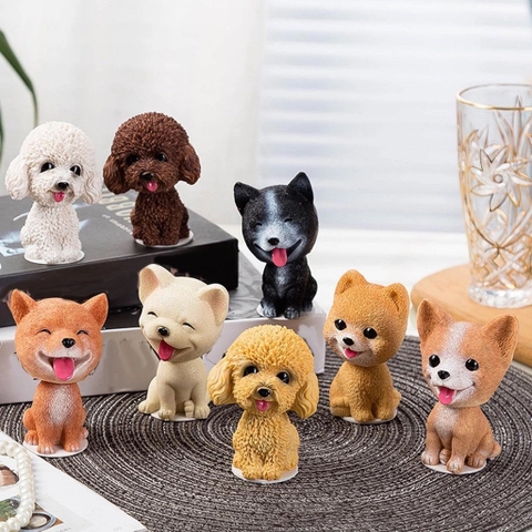 Chú Chó Poodle Thông Minh Lắc Đầu Trang Trí Taplo Ô Tô - Bàn Làm Việc - Bánh Sinh Nhật