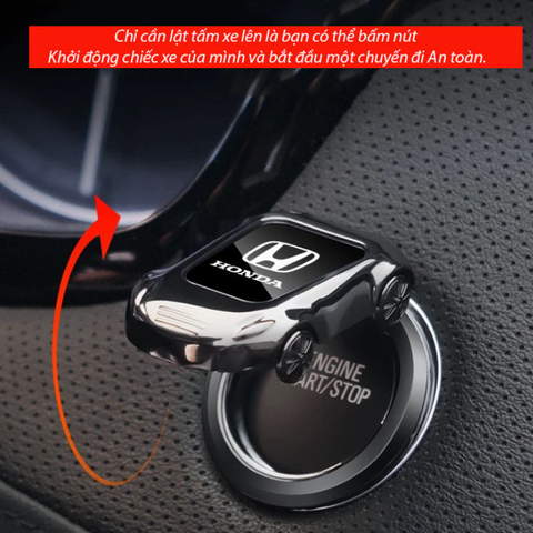 Nắp trang trí bảo vệ nút khởi động Start/Stop Engine xe ô tô có logo hãng xe kiểu dáng hình chiếc xe
