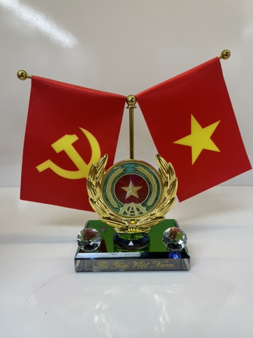 Bộ Cờ Đảng Và Cờ Tổ Quốc Trang Trí Xe Ô Tô, Văn Phòng Bàn Làm Việc