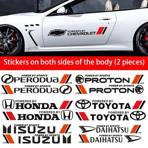 Bộ 02 Tem Logo Hãng Xe Dán Sườn Ô Tô,Sticker Dán Xe Hơi Phong Cách Thể Thao
