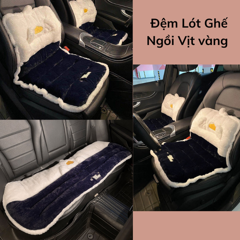 Gối tựa ô tô 2in1 đệm lót ghế ô tô Gấu Panda mềm mại nâng tầm nhìn hình gấu dễ thương