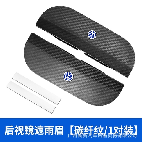 Bộ 2 miếng vè che mưa dạng kẹp gương màu đen mix logo hãng