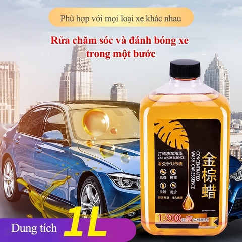Tinh Chất Nước Rửa Xe Đậm Đặc Sáp Vàng - 1 Lít Pha Tỉ Lệ 300 lần Làm Sạch Hiệu Quả