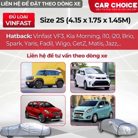 Bạt phủ toàn xe 3 lớp dập nhôm size