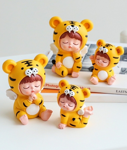 Sét tiểu hổ + thảm đá + lọ bóng nhiều màu