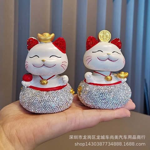 Mô hình mèo sứ - Mèo thần tài hũ tiền