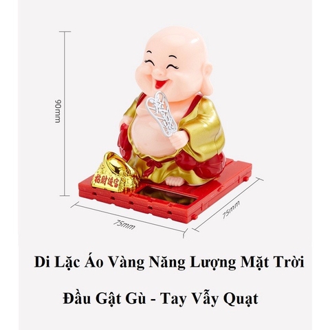 Tượng Phật Di Lặc Cười Gật Đầu Dùng Năng Lượng Mặt Trời - Mang lại sự thư thái, hoan hỷ, tài lộc cho gia chủ - DL03
