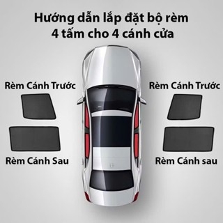 Combo Bộ 4 tấm kính trc + kính sau rèm nam châm VF5