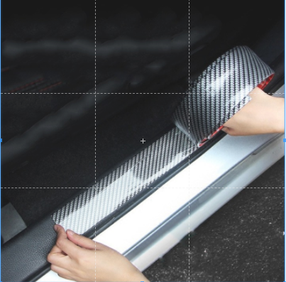 Nẹp carbon chống xước bệ bước chân ô tô - miếng dán chống trầy xe ô tô