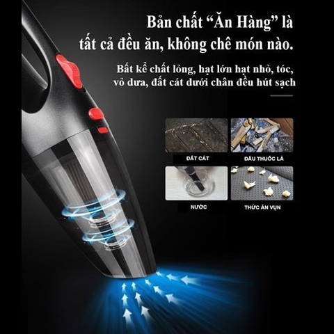 Hút bụi cầm tay cắm cổng usb công suất 120W - sạc pin - hộp đen