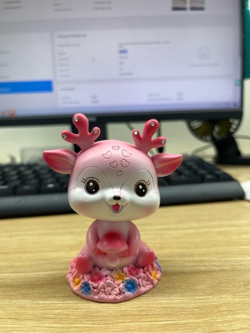 Set gia đình nai xanh, nai hồng trang trí taplo