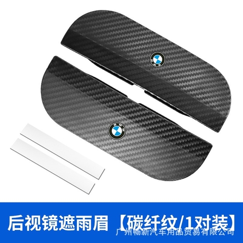 Bộ 2 miếng vè che mưa dạng kẹp gương màu đen mix logo hãng