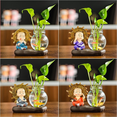 combo không nghe,không nói,không nhìn,không làm+4 bình thủy sinh