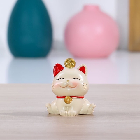 Mô hình mèo sứ - Mèo thần tài hũ tiền